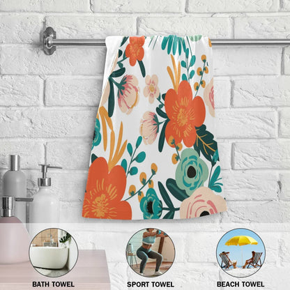 Barneova Colorful Floral Hand Towels 2 Pcs Poppy Flower Face Towel Kitchen Dish Towels Soft Bath Towel for Bathroom Gym Spa Decor