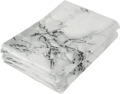 Uzotxy Marble Bath Hand Towel 2 Pcs Absorbent White Marble Prints with Black Hand Towels Granite Marbling Face Towel Soft Marble Stone Fingertip Towel for Bathroom Kitchen Hotel Spa Decor Gift 28.3x14.4in