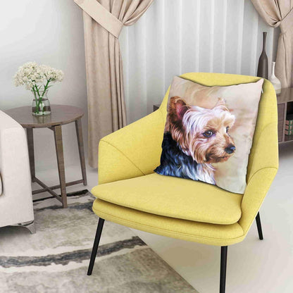Stitchkozy Personalized Yorkie Dog Throw Pillow Cases Yorkie Pillow Cover Dog Pillow Case 18x18 Soft Cotton Yorkshire Terrier Cushion Covers Decorative Pillowcase for Couch Sofa Bedroom Car