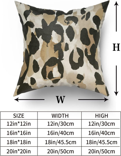 Evlaschin Leopard Pillows Covers Set of 2 Cheetah Decorative Animal Brown Grey Farmhouse Fashion Home Sofa Soft Cushion Cover Throw Pillowcase Gift for Couch Indoor Bed 18 x 18 Inch