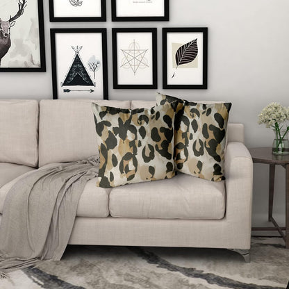 Evlaschin Leopard Pillows Covers Set of 2 Cheetah Decorative Animal Brown Grey Farmhouse Fashion Home Sofa Soft Cushion Cover Throw Pillowcase Gift for Couch Indoor Bed 18 x 18 Inch