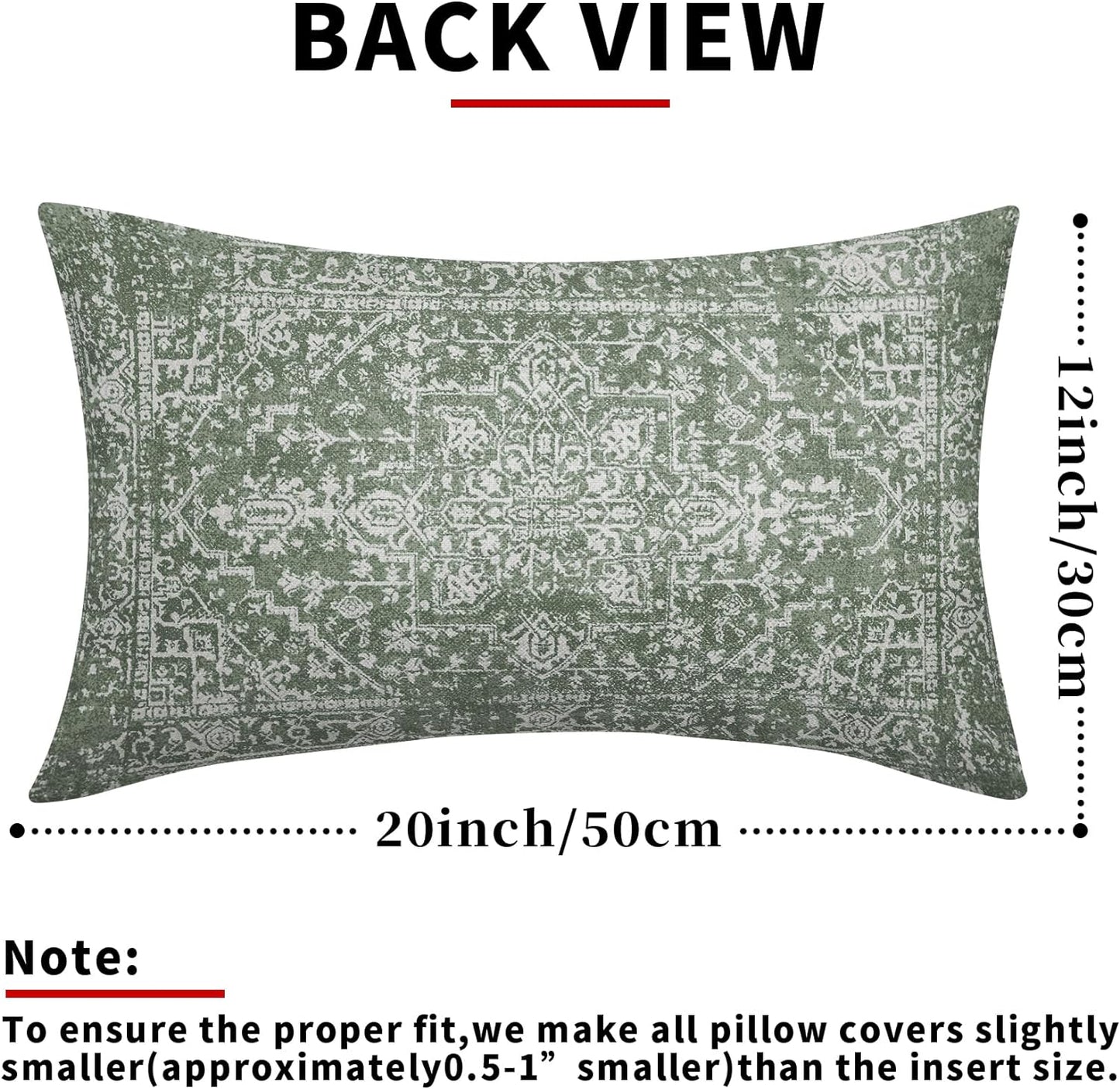 Smozenith Sage Green Boho Lumbar Pillow Covers 12x20 Inch Bohemian Carpet Ethnic Decorative Rectangle Pillow Cases Beige Tan Gray Floral Cushion Covers Farmhouse Home Decor For Sofa Couch Outdoor Set of 2
