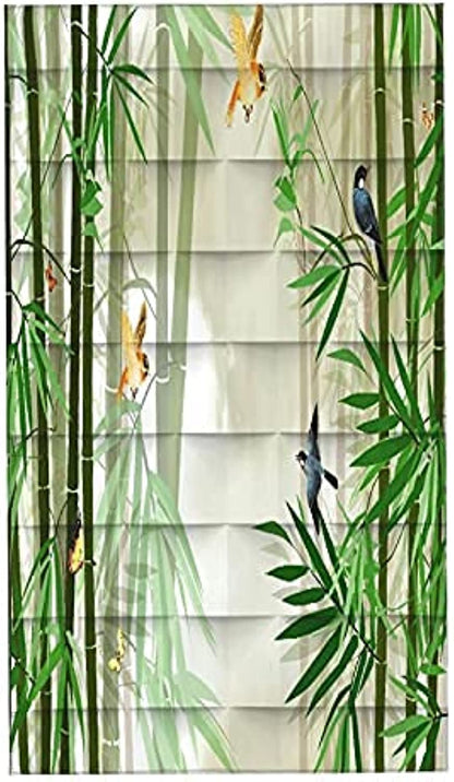 Wnoesat Hand Towels Bamboo Japanese Style Bamboo Forest Birds Butterfly 3D Fresh Design Face Towel with Personalized Print for Bath Room Decor and Sports Gym Yoga Kitchen 15.7 X 27.5 Inch 11.8X27.5in