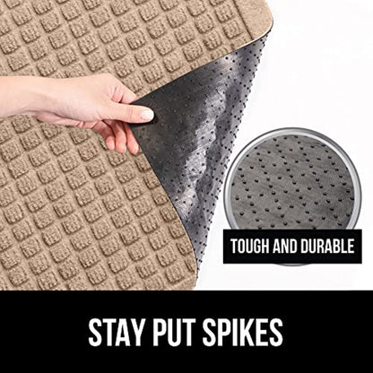 Gorilla Grip Durable All Weather Absorbent Doormat  Dries Quickly  Absorbs Up to 1.7 Cups of Water  Stain and Fade Resistant  Captures Dirt  Indoor and Outdoor Mats  Boot Scraper  29x17  Charcoal