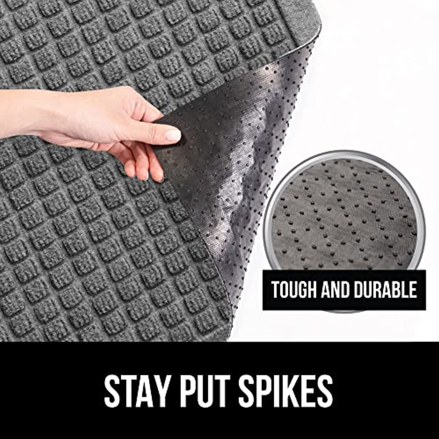 Gorilla Grip All Weather Absorbent Doormat  Dries Quickly  35x23  Absorbs Up to 5.7 Cups of Water  Captures Dirt  Stain and Fade Resistant  Durable Backing  Indoor Outdoor Mats  Boot Scraper  Gray