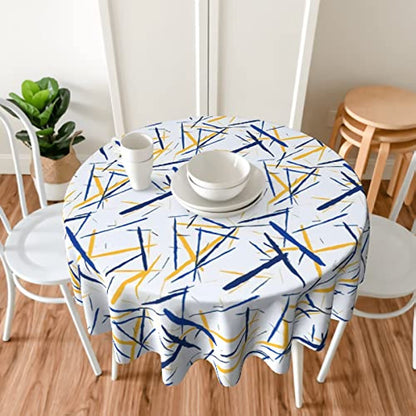 Kwlegh Round Tablecloth Abstract Scratched Texture Table Cloths Waterproof Table Cover for Wedding Party Dining Holiday Banquet